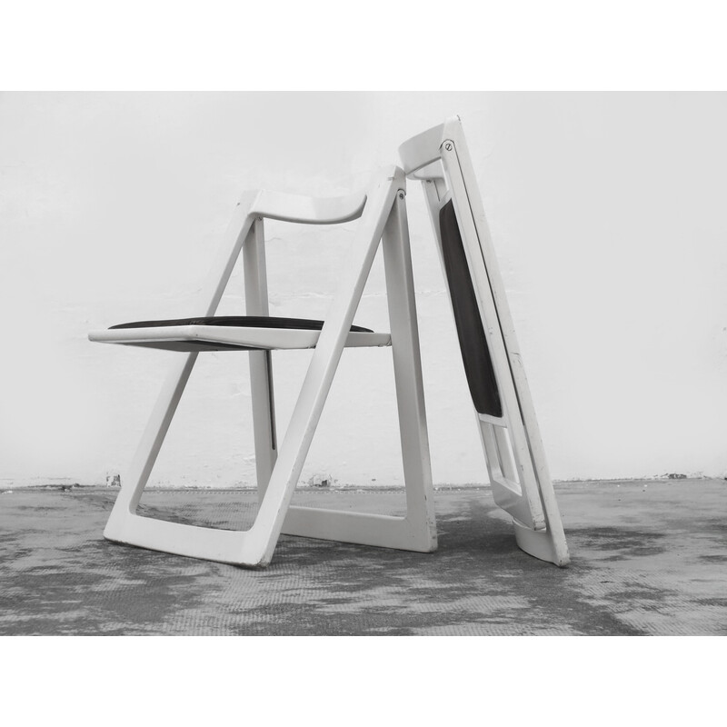 Pareja de sillas vintage Trieste en madera y terciopelo de Jacober Aldo y D'Aniello para Bazzani Itaky, 1970