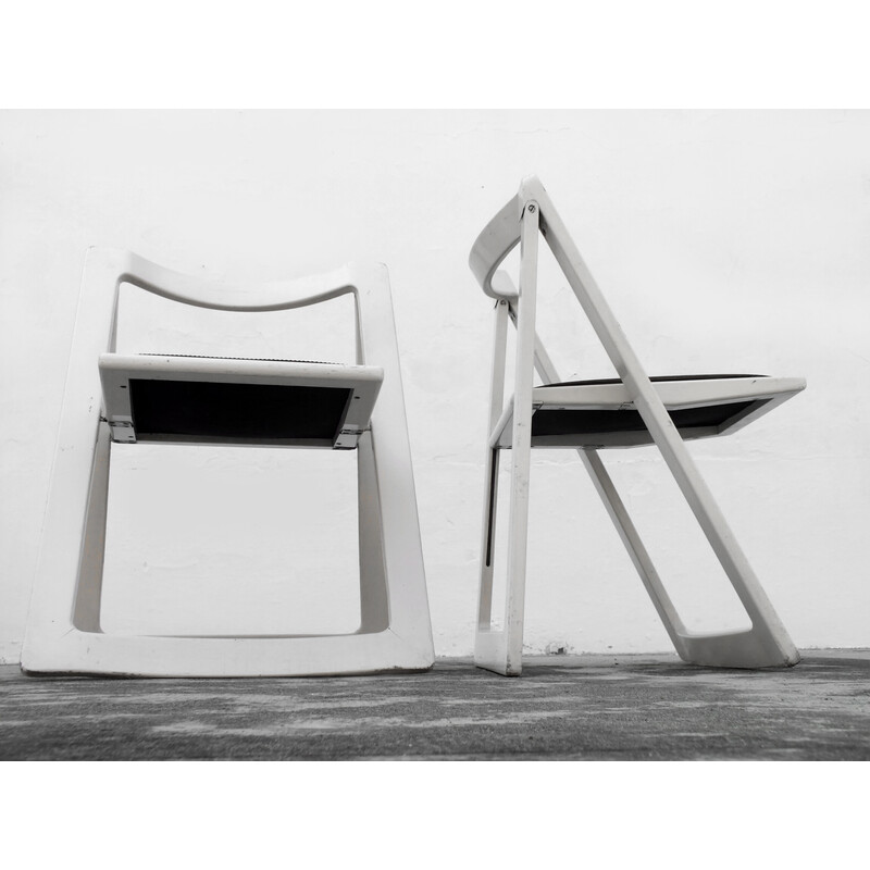 Pareja de sillas vintage Trieste en madera y terciopelo de Jacober Aldo y D'Aniello para Bazzani Itaky, 1970