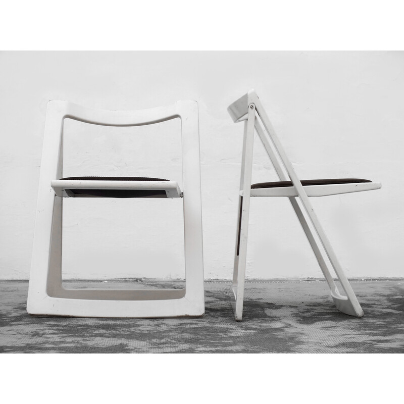 Ein Paar Trieste-Stühle aus Holz und Samt von Jacober Aldo und D'Aniello für Bazzani Itaky, 1970