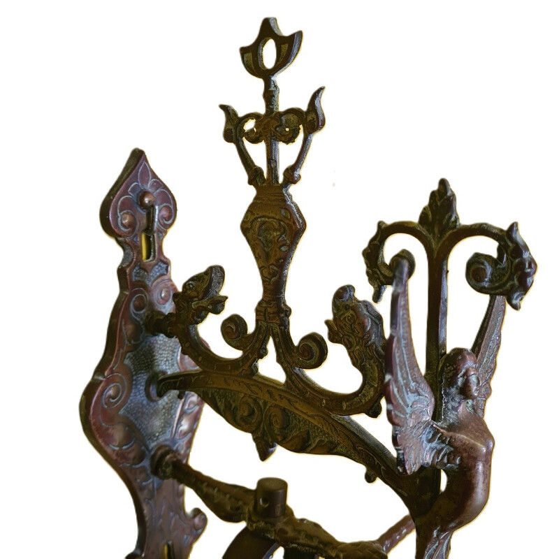 Campana de monasterio vintage en bronce patinado