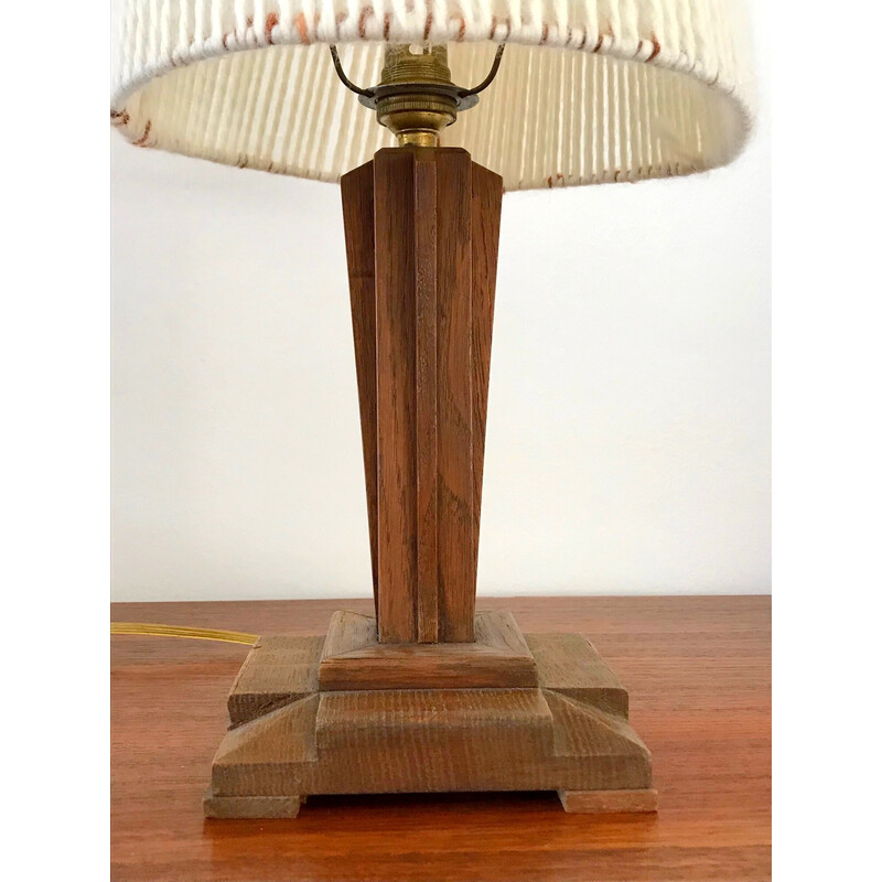 Vintage Art Deco Lampe aus Eiche, 1930