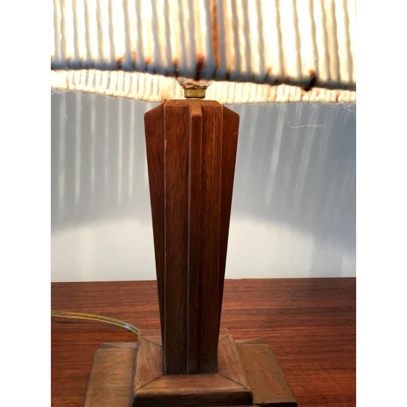 Lampada vintage in rovere Art Déco, 1930
