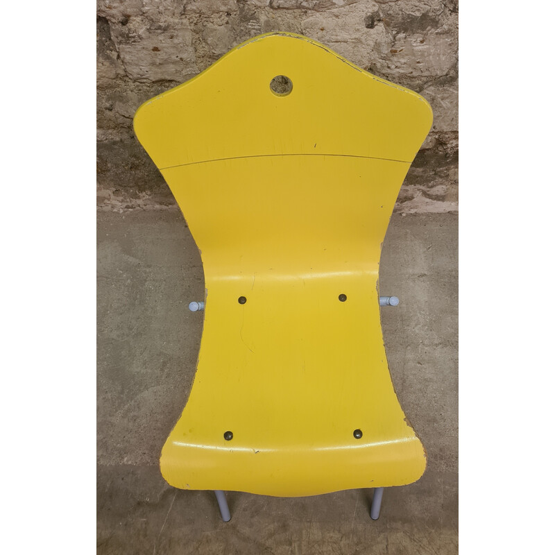 Set of 8 vintage Cergy chairs in golden yellow by Kristian Gavoille for Cartier, 1996