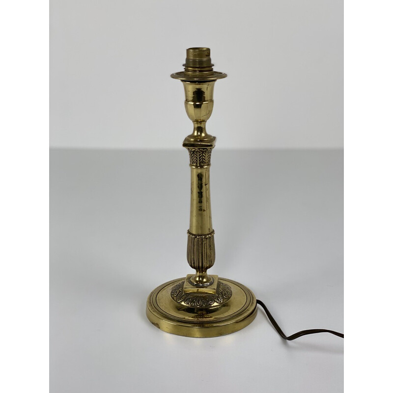 Vintage brass candlestick bedside lamp