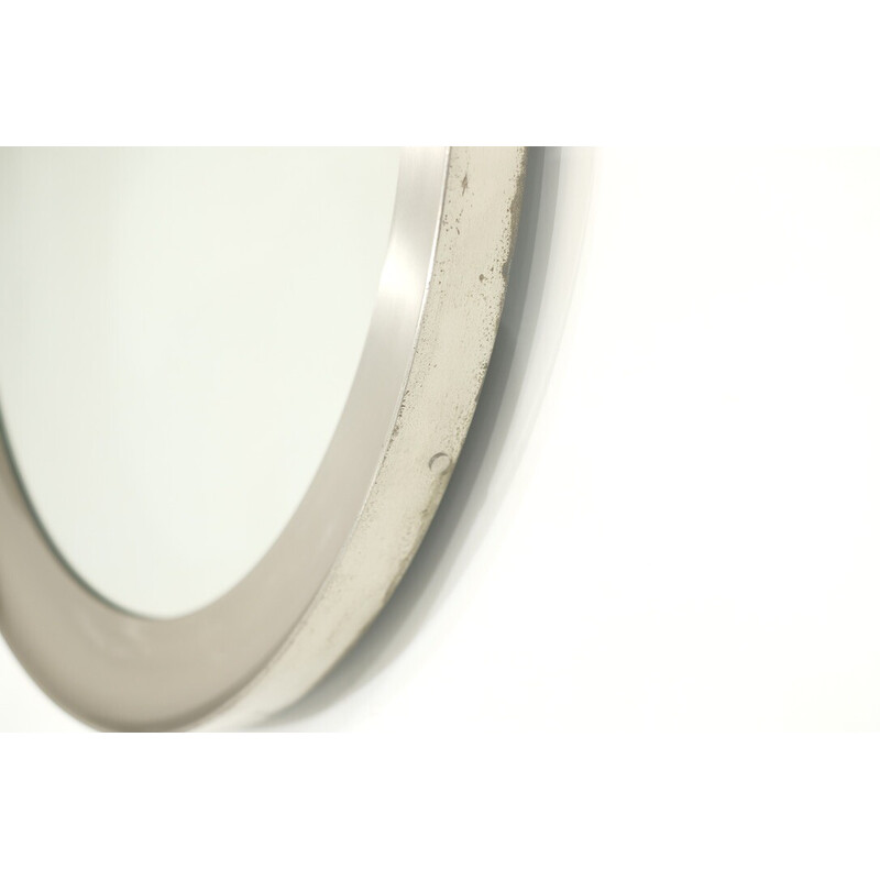 Specchio vintage "Narciso" in alluminio spazzolato di Sergio Mazza per Artemide, Italia 1960