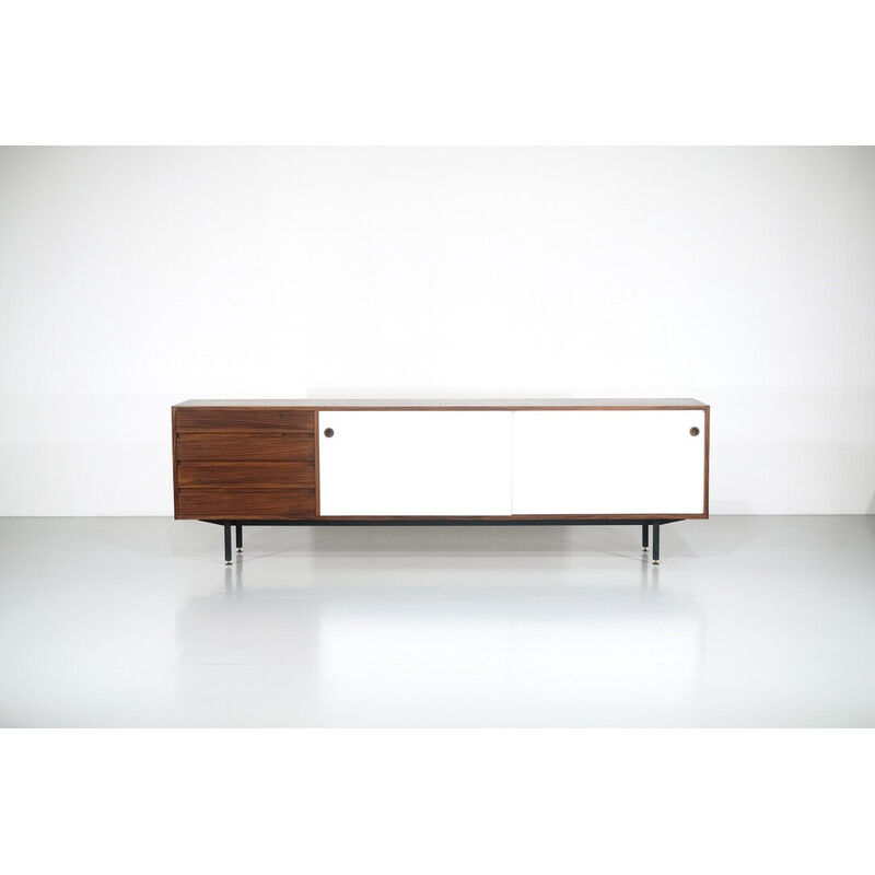 Vintage sideboard in wood and steel by Walter Wirz for Wilhelm Renz, Germany 1960