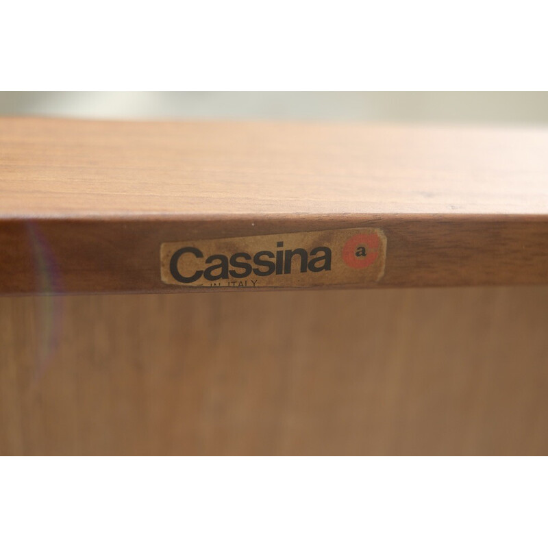 Vintage "Bastiano" coffee table in wood and glass by Tobia Scarpa and Afra Scarpa for Cassina, Italy