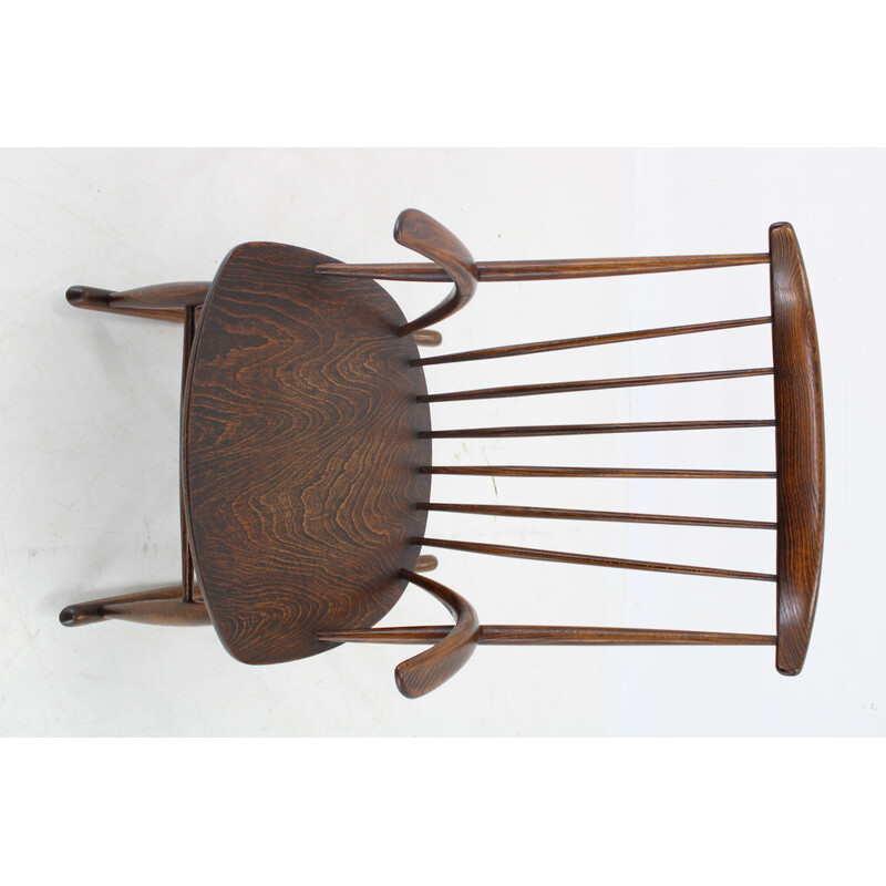 Vintage Gyngestol No. 3 rocking chair by Illum Wikkelso for Niels Eilersen, Denmark 1960