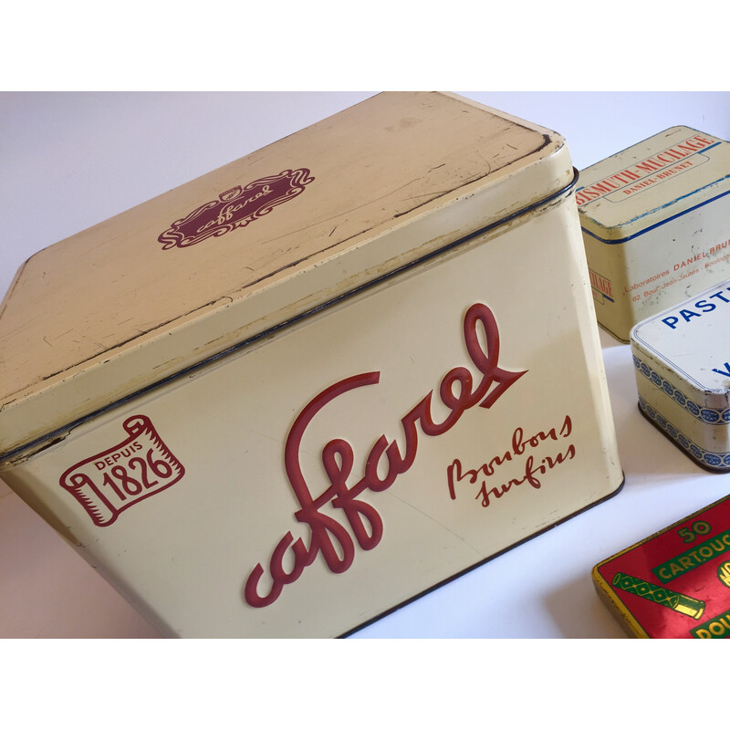 Set of 4 vintage Caffarel metal boxes