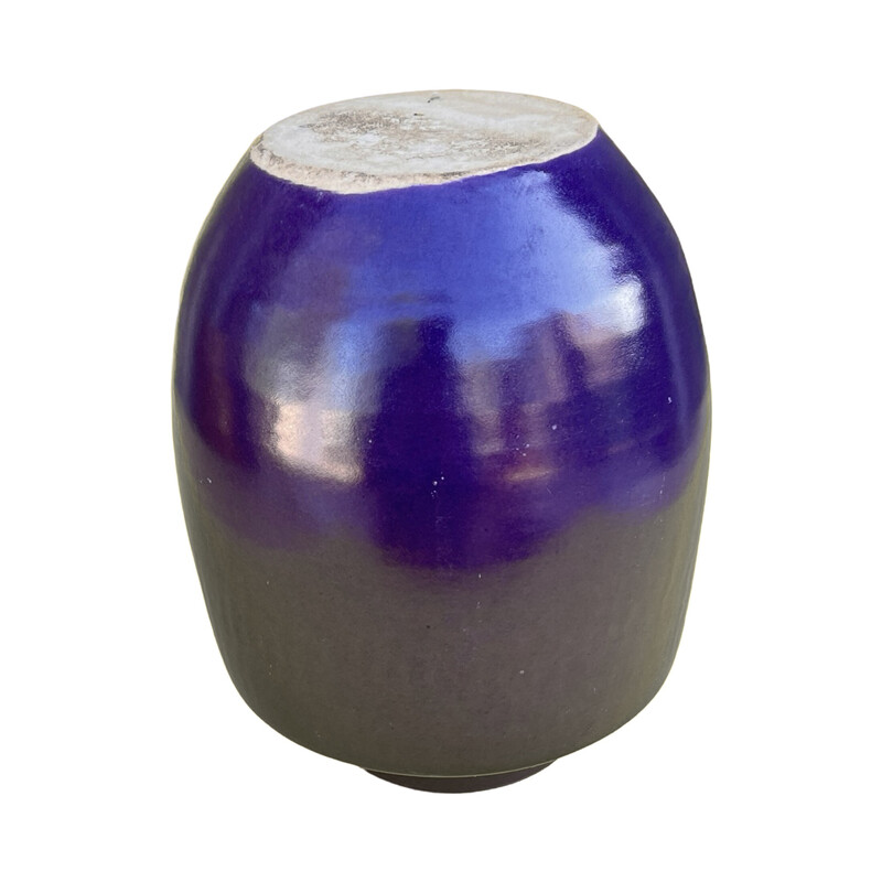 Vase vintage en céramique violet, Allemagne 1970