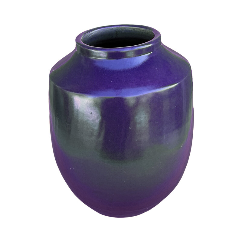 Vase vintage en céramique violet, Allemagne 1970