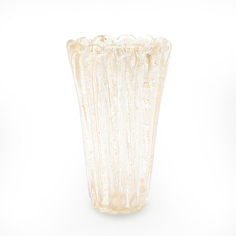 Vase vintage en verre de Murano par Archimede Seguso, Italie 1950