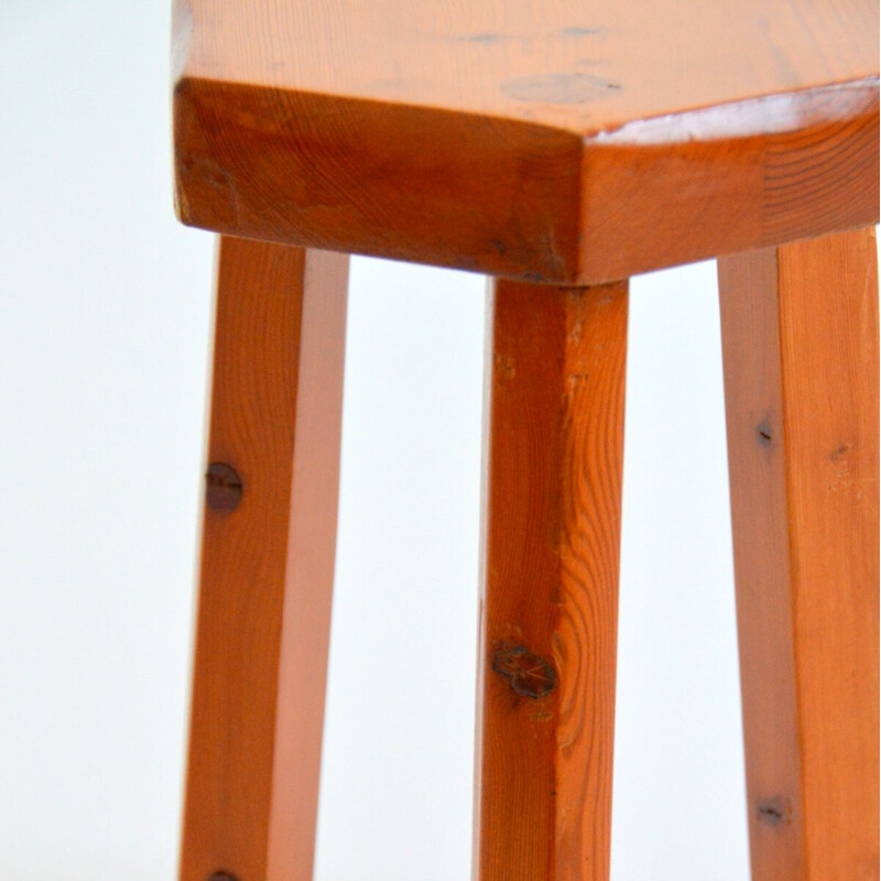 Vintage solid pine stool