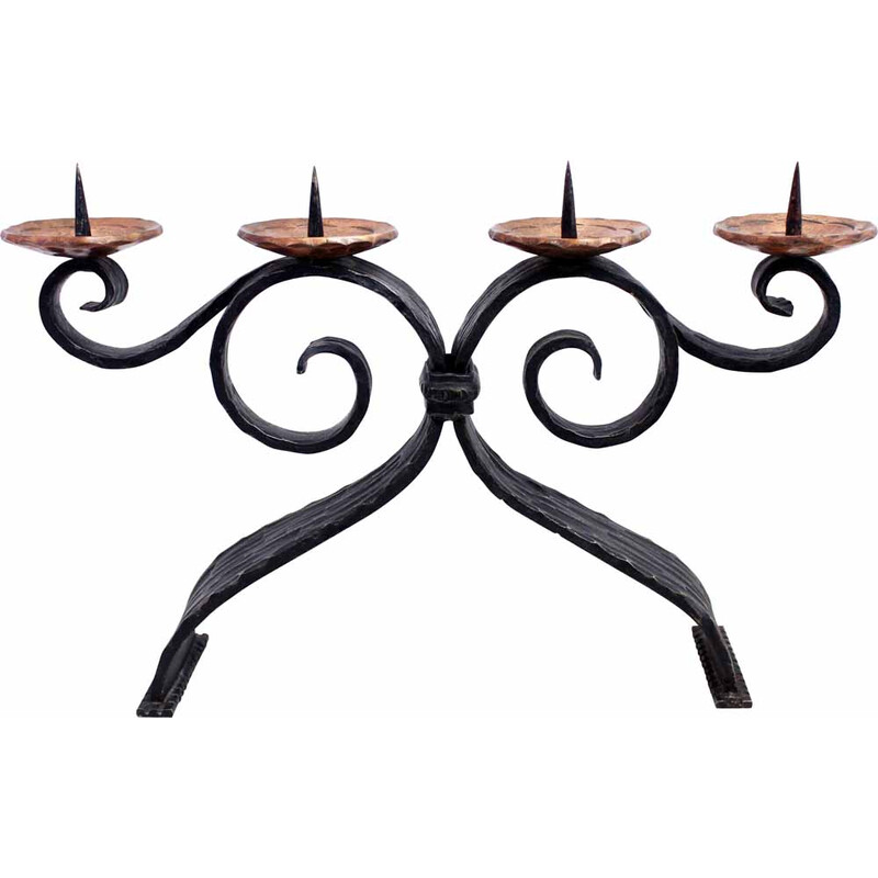 Vintage wrought iron candlestick, 1950