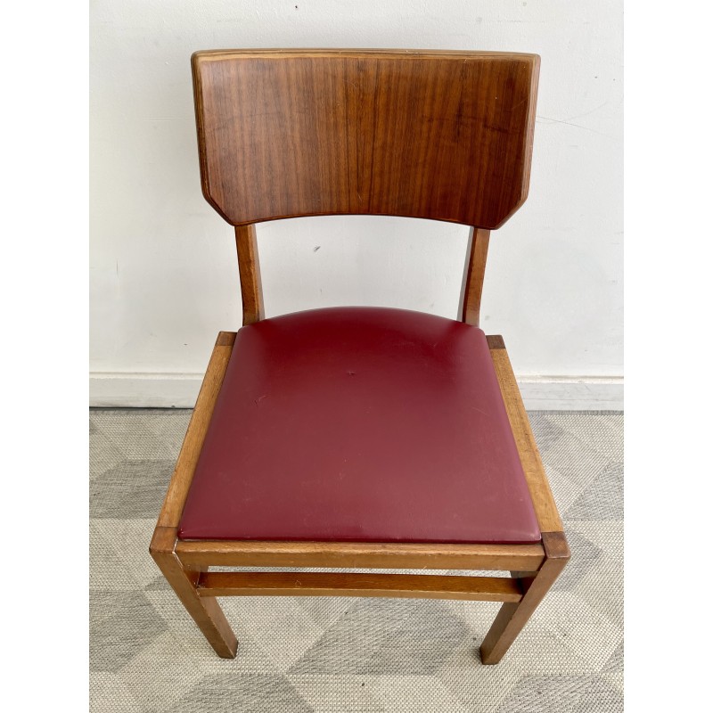 Vintage solid wood dining chair by Stoe Ben, 1960