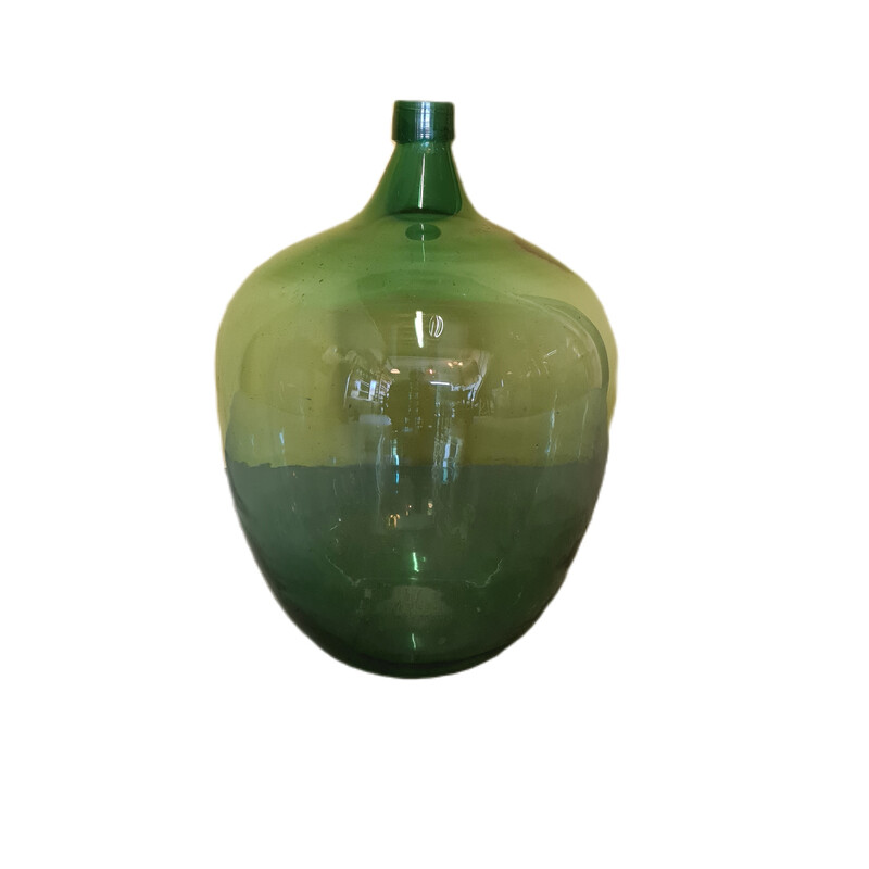 Botella vintage de vidrio verde para levadura, 1950