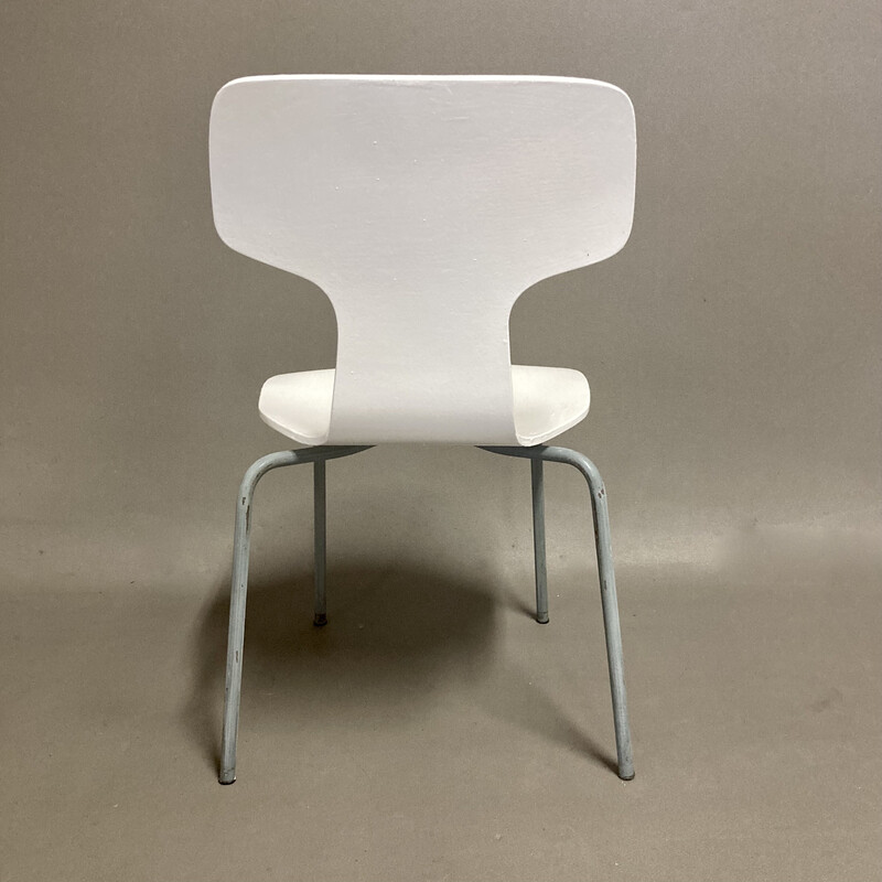Set of 6 vintage children's model chairs in wood and metal by Arne Jacobsen for Fritz Hansen, 1960