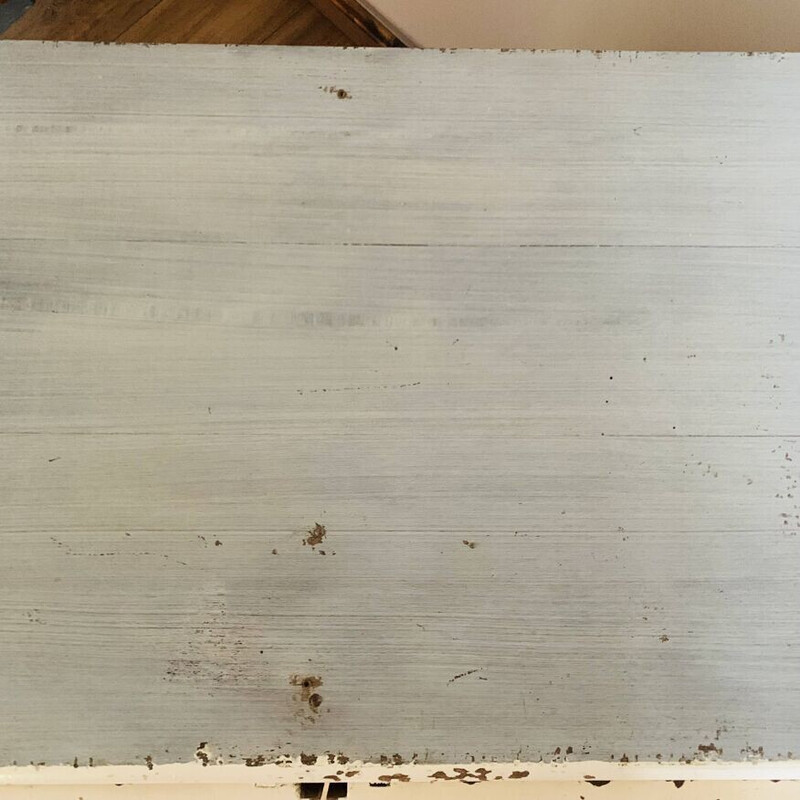 Vintage white wooden sideboard, France