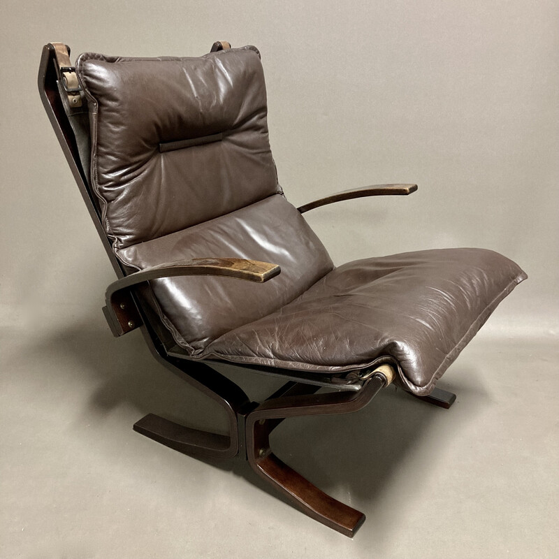 Paire de fauteuils vintage en cuir, 1950