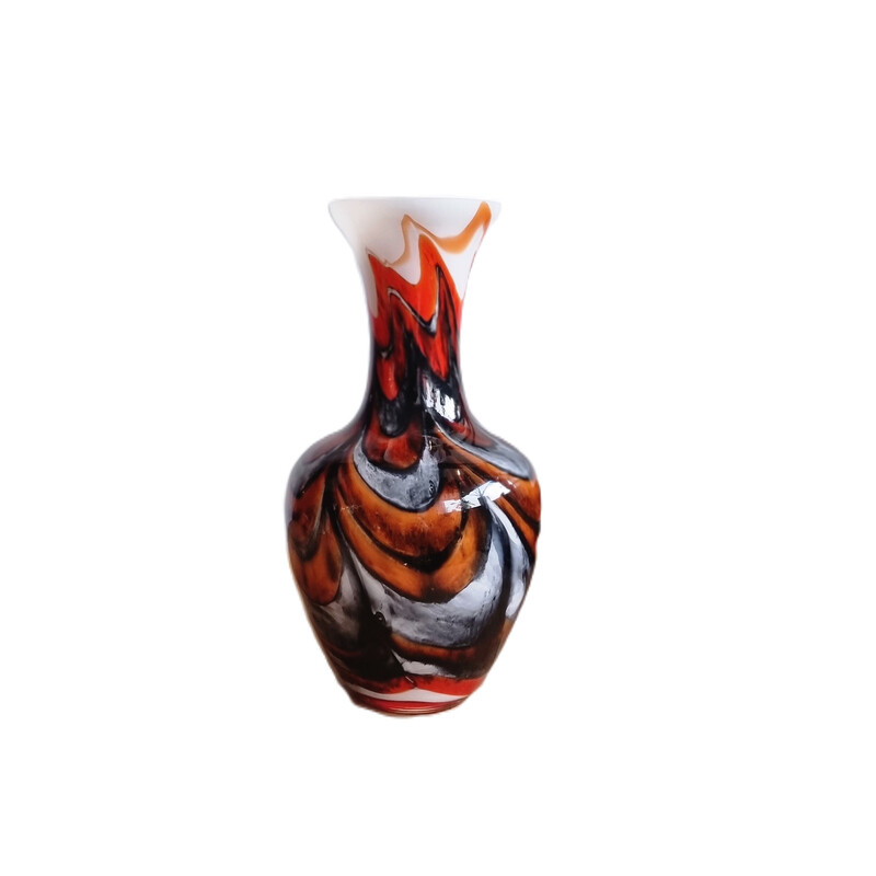 Vase vintage en verre opalin, Italie 1960