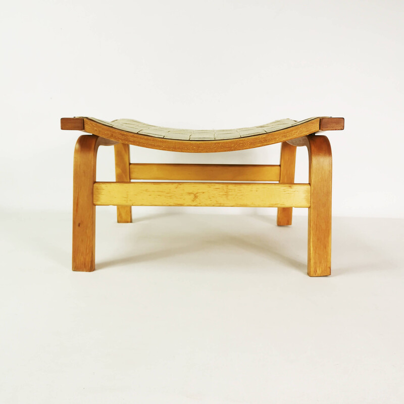 Vintage beech plywood footstool by Finn Ostergaard, Denmark 1970