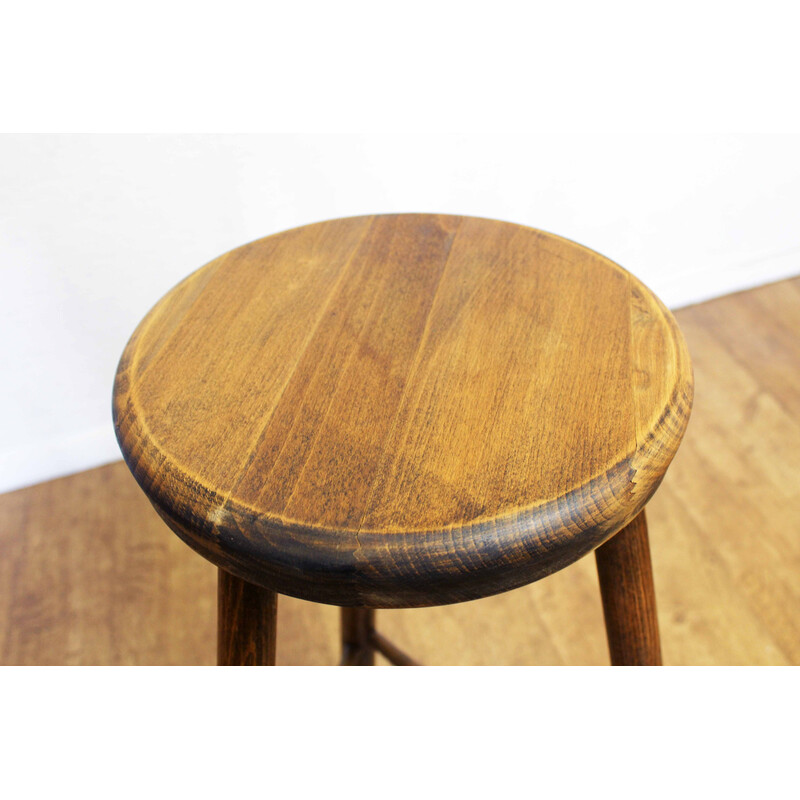 Vintage solid wood bar stool, 1960