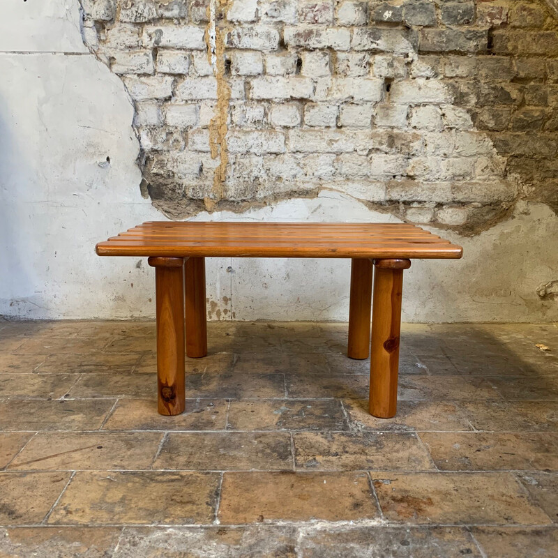 Vintage solid pine coffee table, 1980