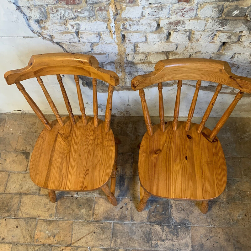 Pair of vintage western pine chairs, 1970