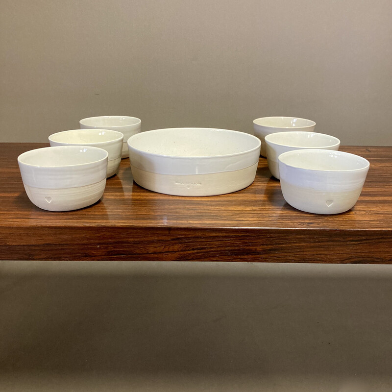 7 Piece Vintage Handmade Ceramic Set