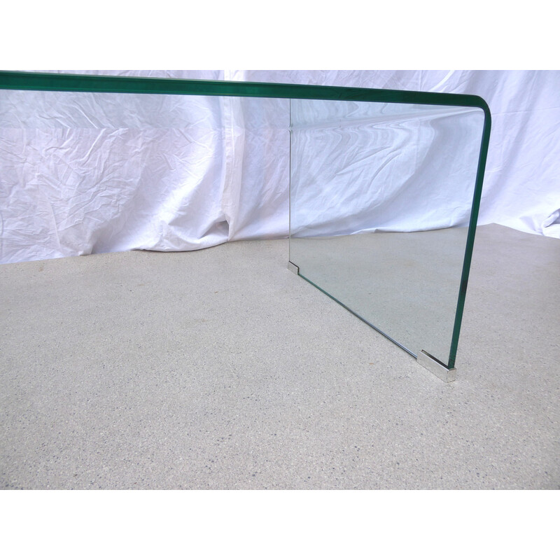 Vintage curved glass living room table