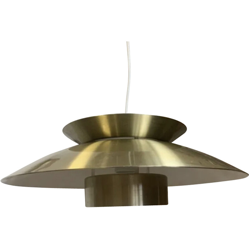 Vintage gold metal pendant lamp, Denmark