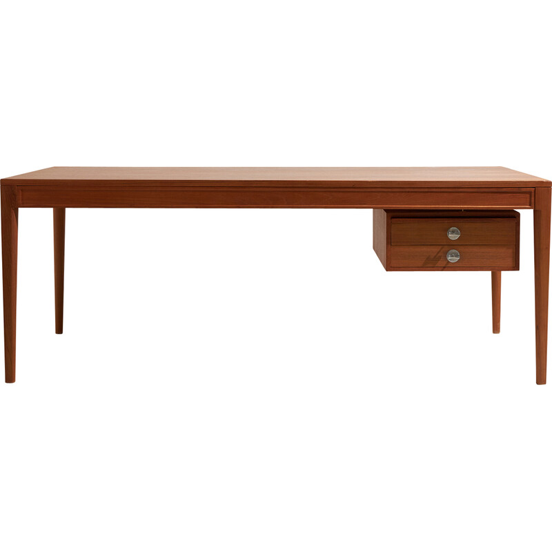 Vintage “Diplomat” desk in teak and glass by Finn Juhl for France et Fils,  1950