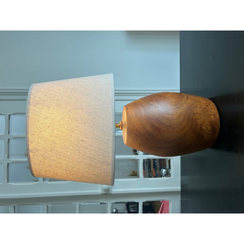 Vintage solid teak lamp, 1960