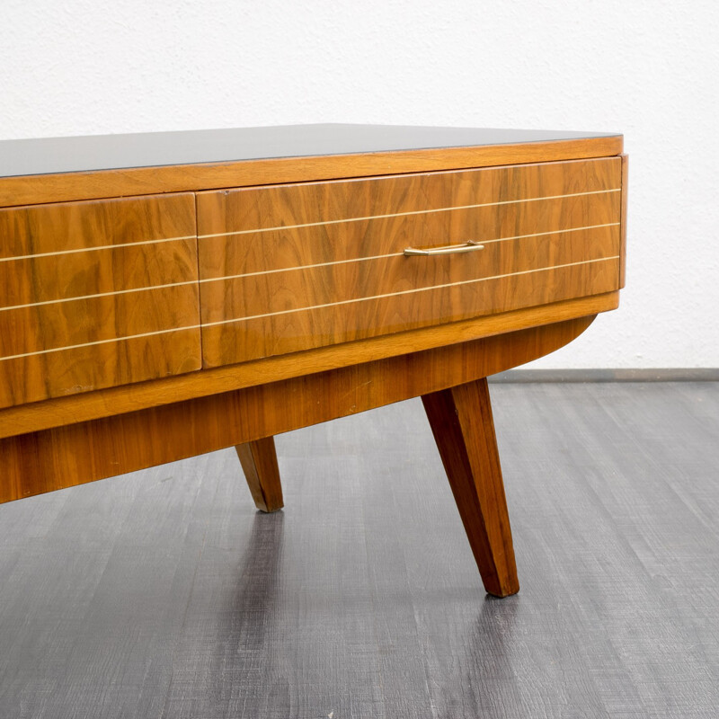 Lowboard in walnut and formica - 1960s