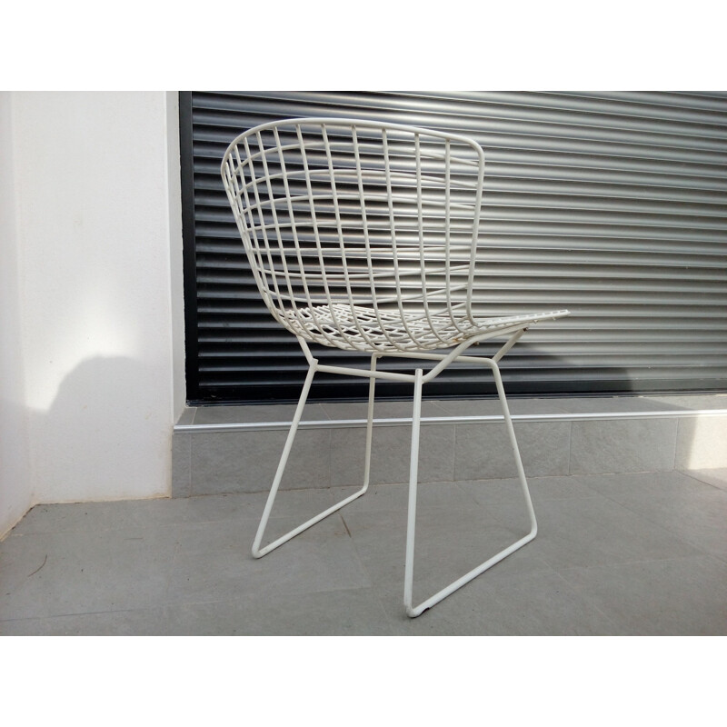 Chaise "Wire" blanche Harry Bertoia pour Knoll - 1960