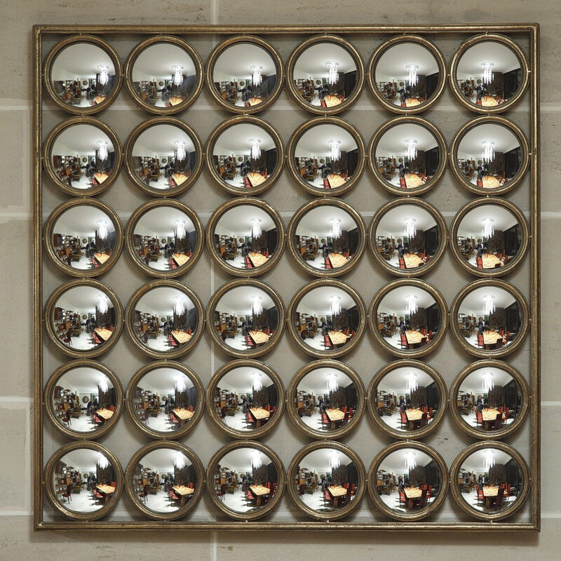 Panneau mural avec 36 miroirs convexes - 1990