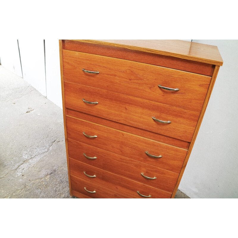 Vintage british teak chest of drawers - 1970s