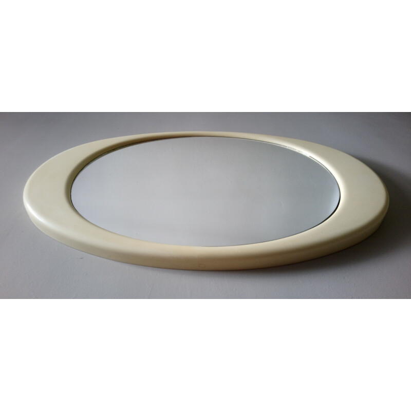 Molded Plastic Vintage Large Oval Mirror 1960s