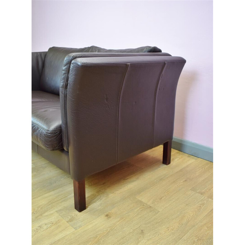 Vintage Danish 2 seat sofa in dark brown by Skalma - 1970s