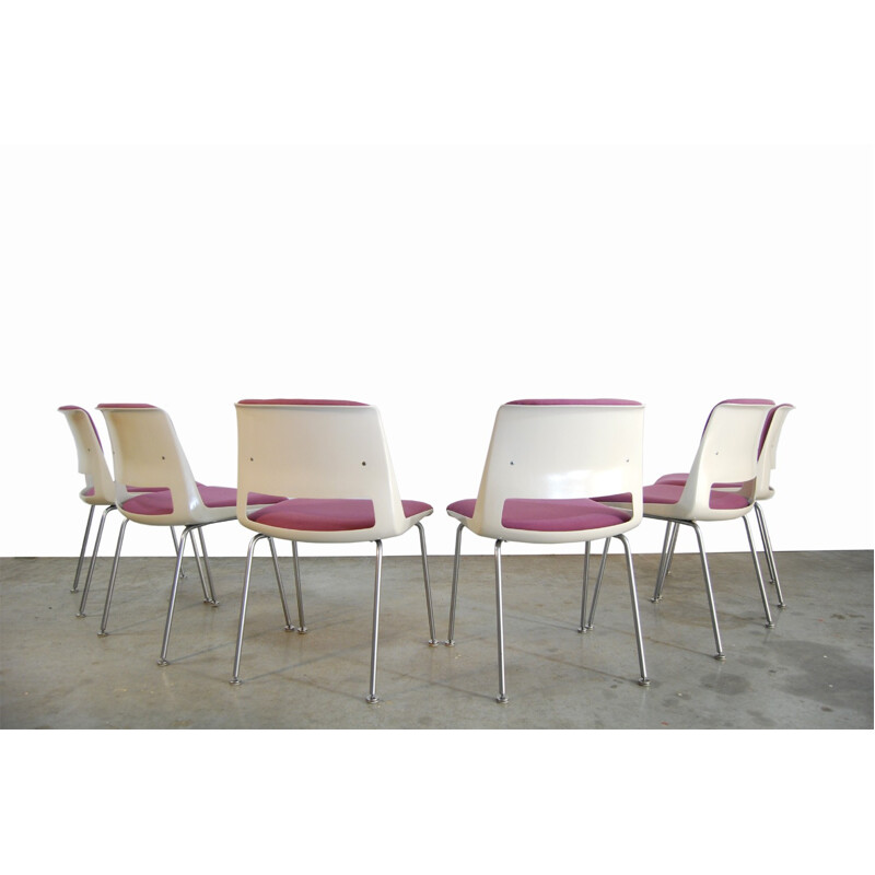 Suite de 6 chaises à repas "Modèle Stratus" par André Cordemeyer pour  Gispen - 1969