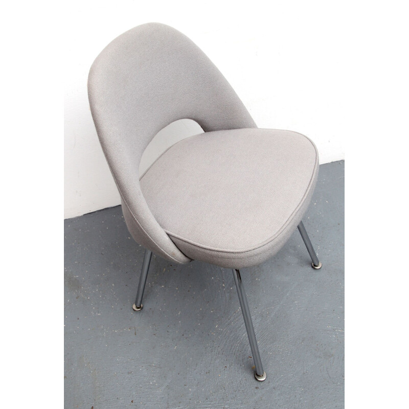 Chaise vintage conférence grise par Saarinen pour Knoll