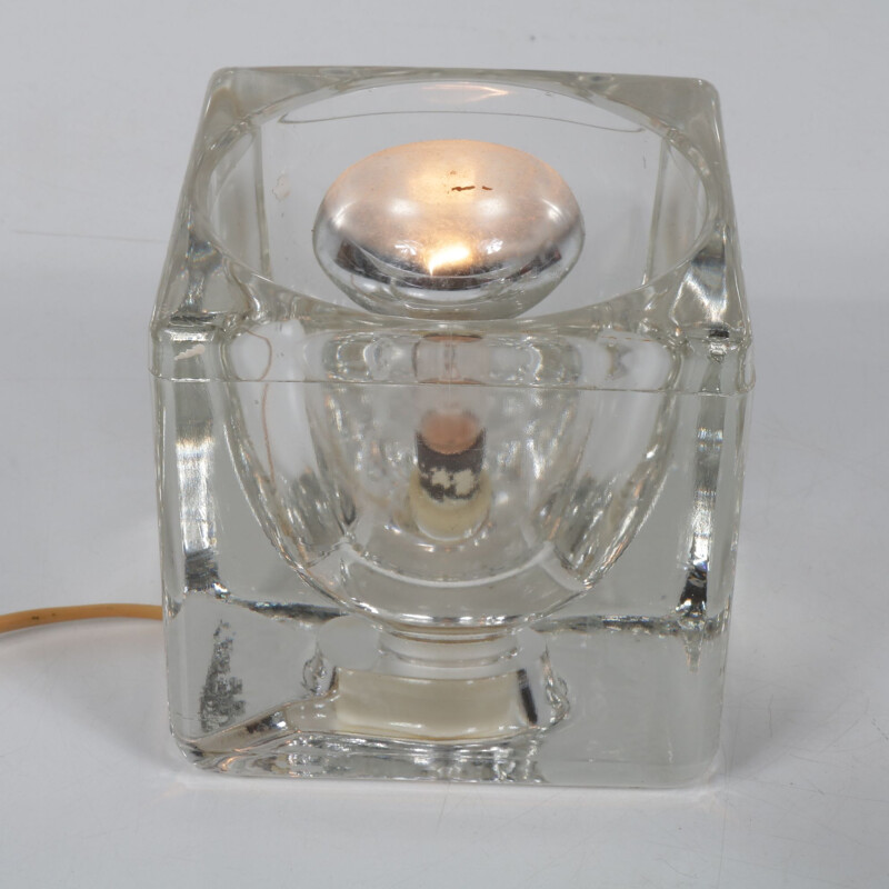 Lampe vintage Cube en verre par Putzler, années 1960