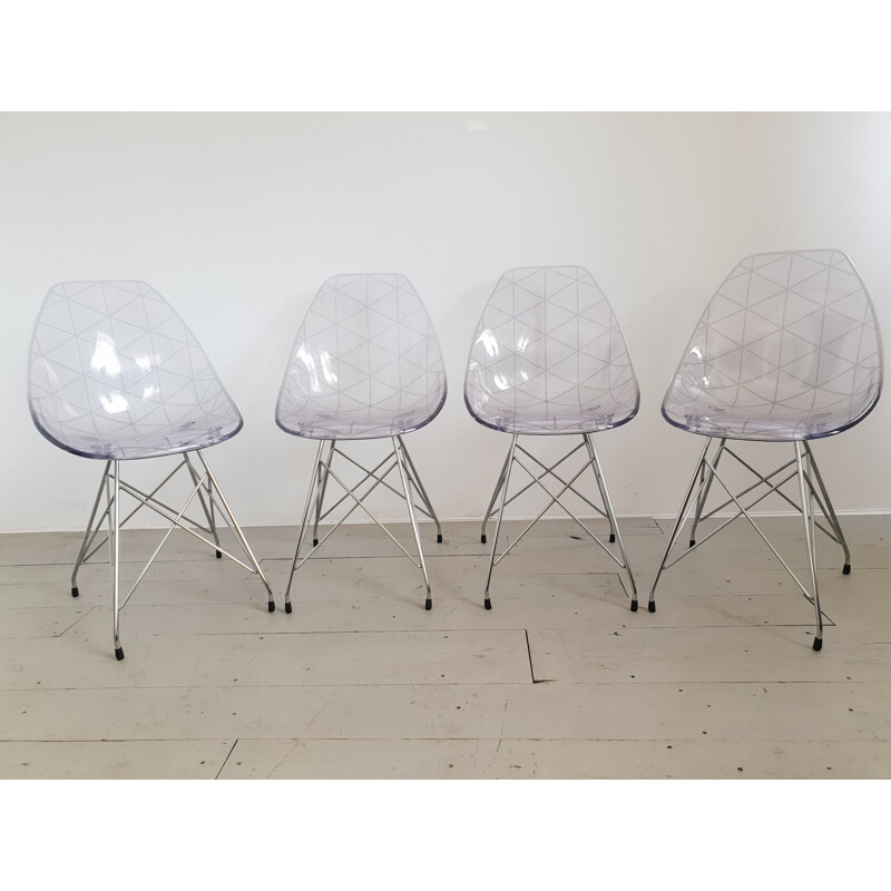Set of 4 chairs in plexiglas by Dal Segno
