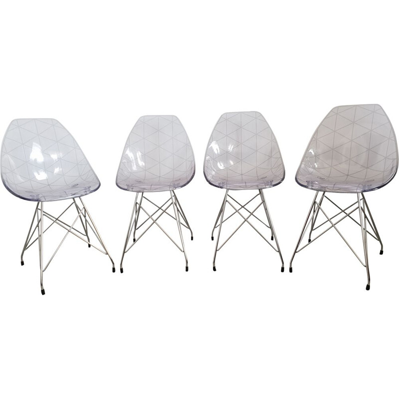 Set of 4 chairs in plexiglas by Dal Segno