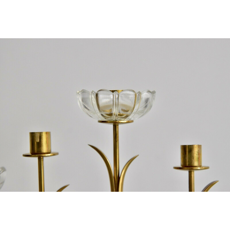 Vintage swedish candle holder for Ystad Metall in brass 1960
