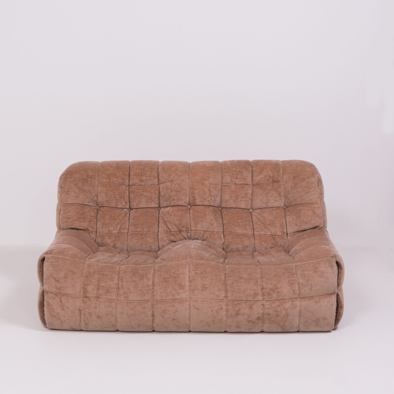 Set of 2 vintage 2 seater Kashima sofa in velvet by Michel Ducaroy for  Ligne Roset
