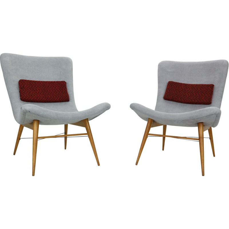 2 grey armchairs