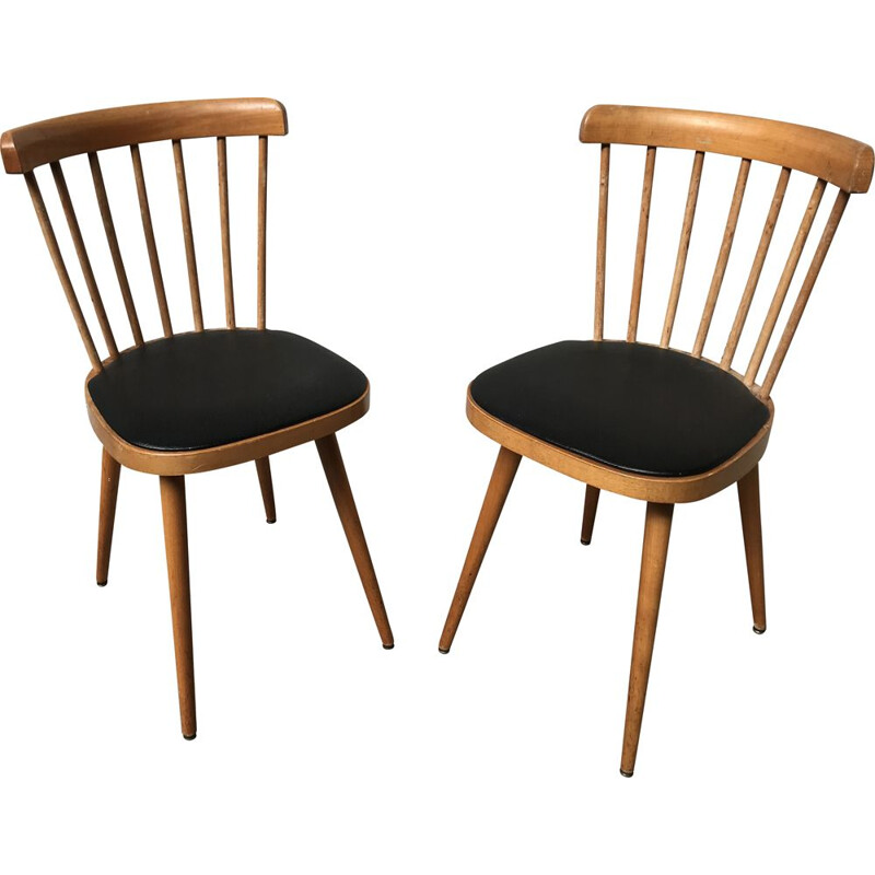 Pair of vintage dining chairs BAUMANN model 740, 1950s