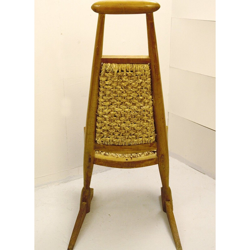 Vintage-Stuhl aus gewebtem Bananenblatt