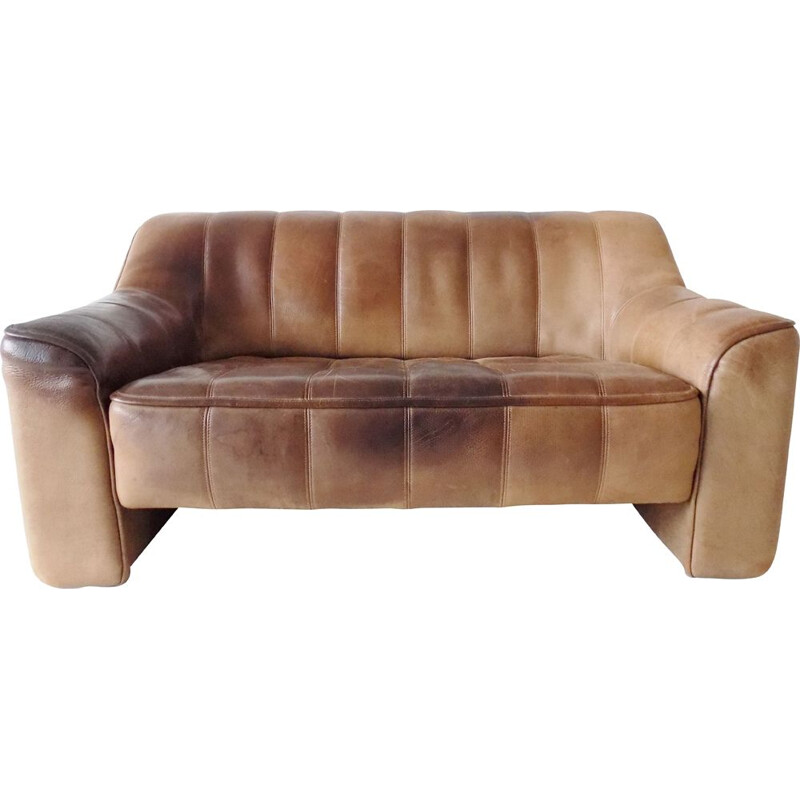 Vintage leather DS44 2 sofa by De Sede